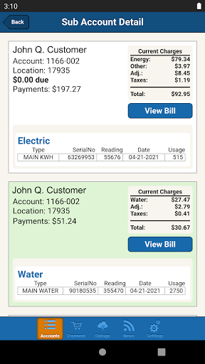 Vandalia Utility Services Screen 3