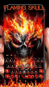 Horror skull Keyboard Theme Fire Skull For PC installation