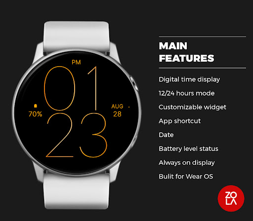 Orange Line Watch Face Screen 2
