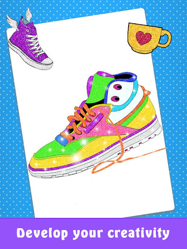 Glitter Sneakers Coloring Book Screen 2