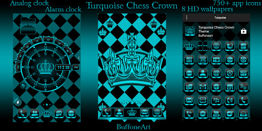 Turquoise Chess Crown theme Screen 2