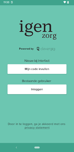 Android application Igen voormalig Interfact screenshort