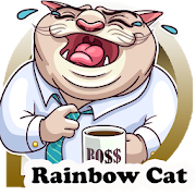 Cute Rainbow Cat Sticker For WAStickerapps