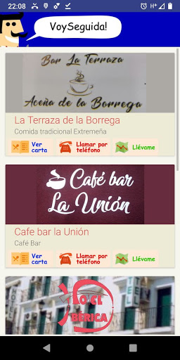 Android application VoySeguida screenshort