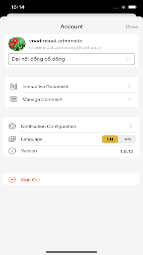 Android application VNA LIB screenshort