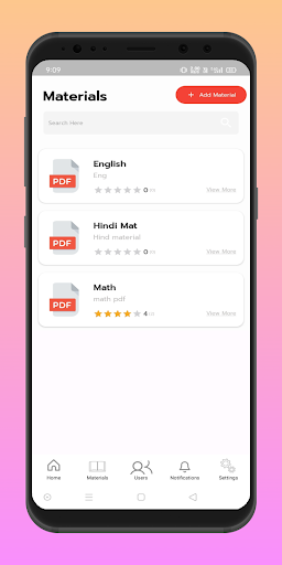 Android application Iraj Education Admin screenshort