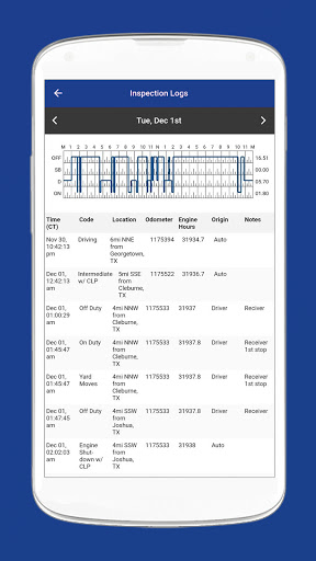 Sam Freight Management ELD Screen 2