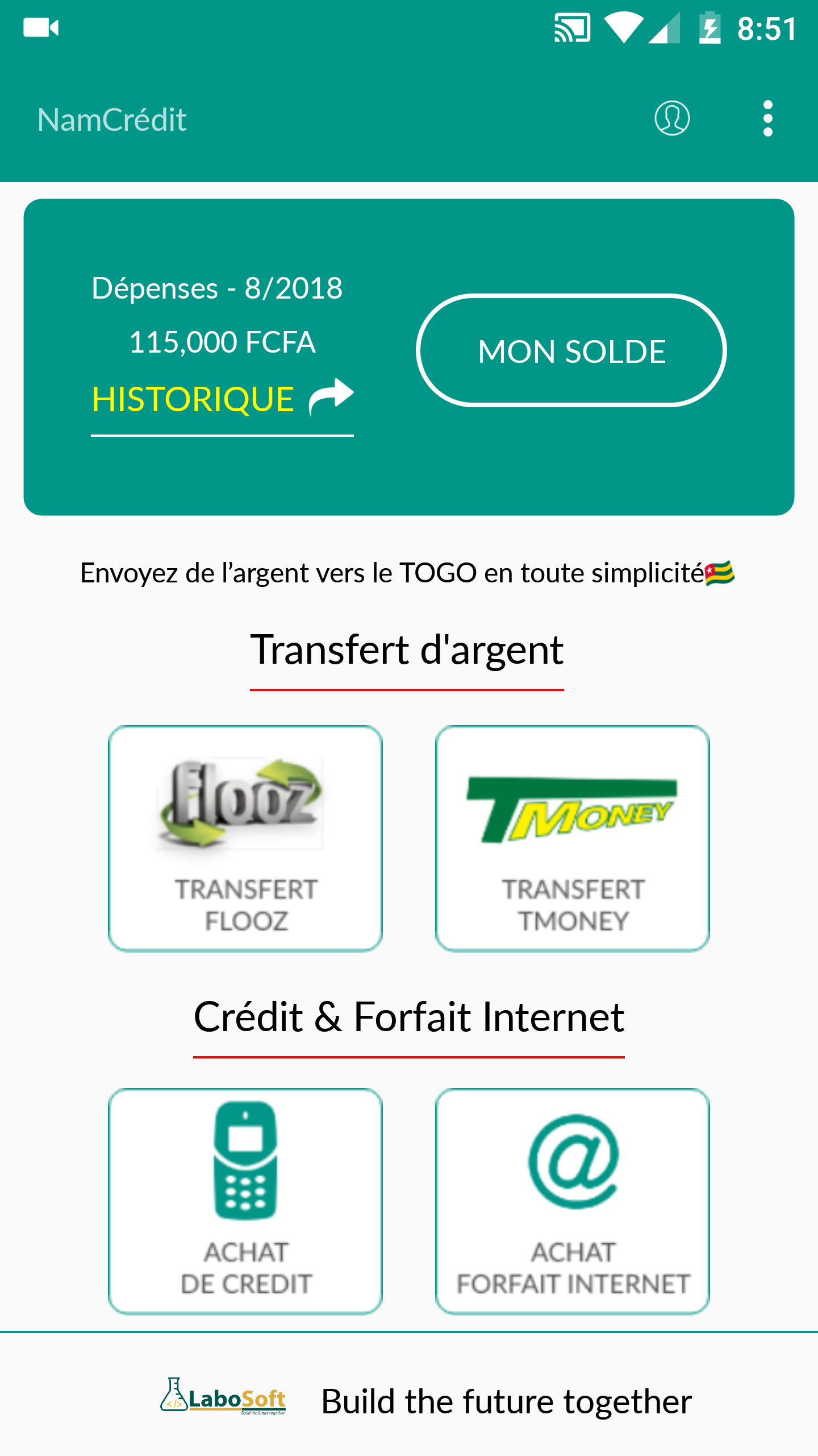 Android application NamCrédit screenshort