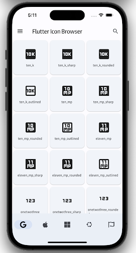 Flutter Icon Browser Screen 2