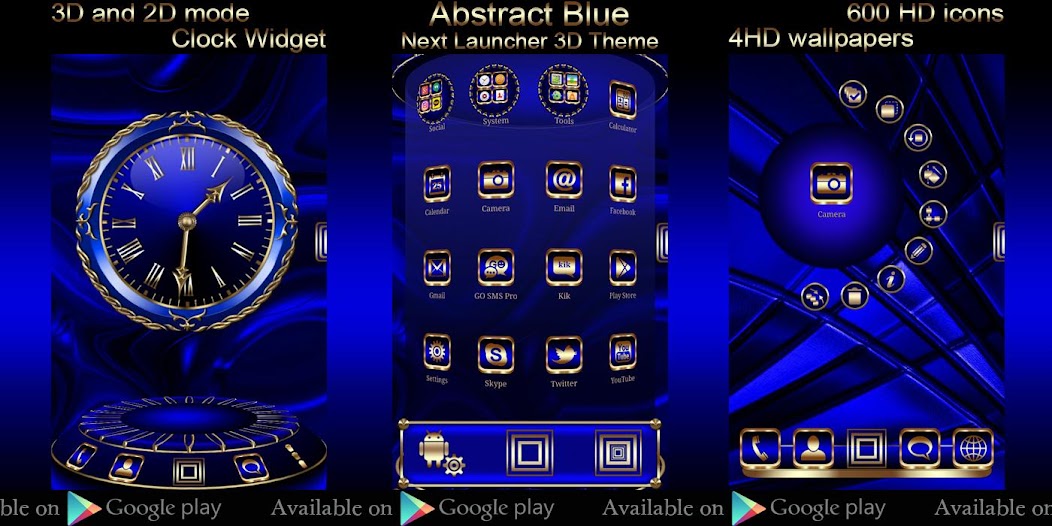 Abstract Blue Go SMS theme banner