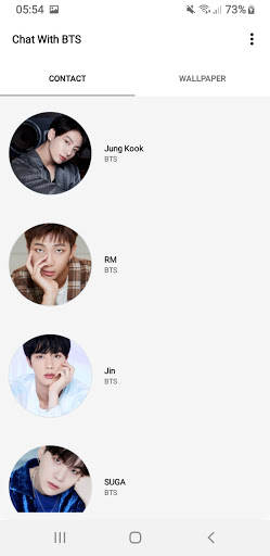 Android application Chat and Video Call With BTS - screenshort