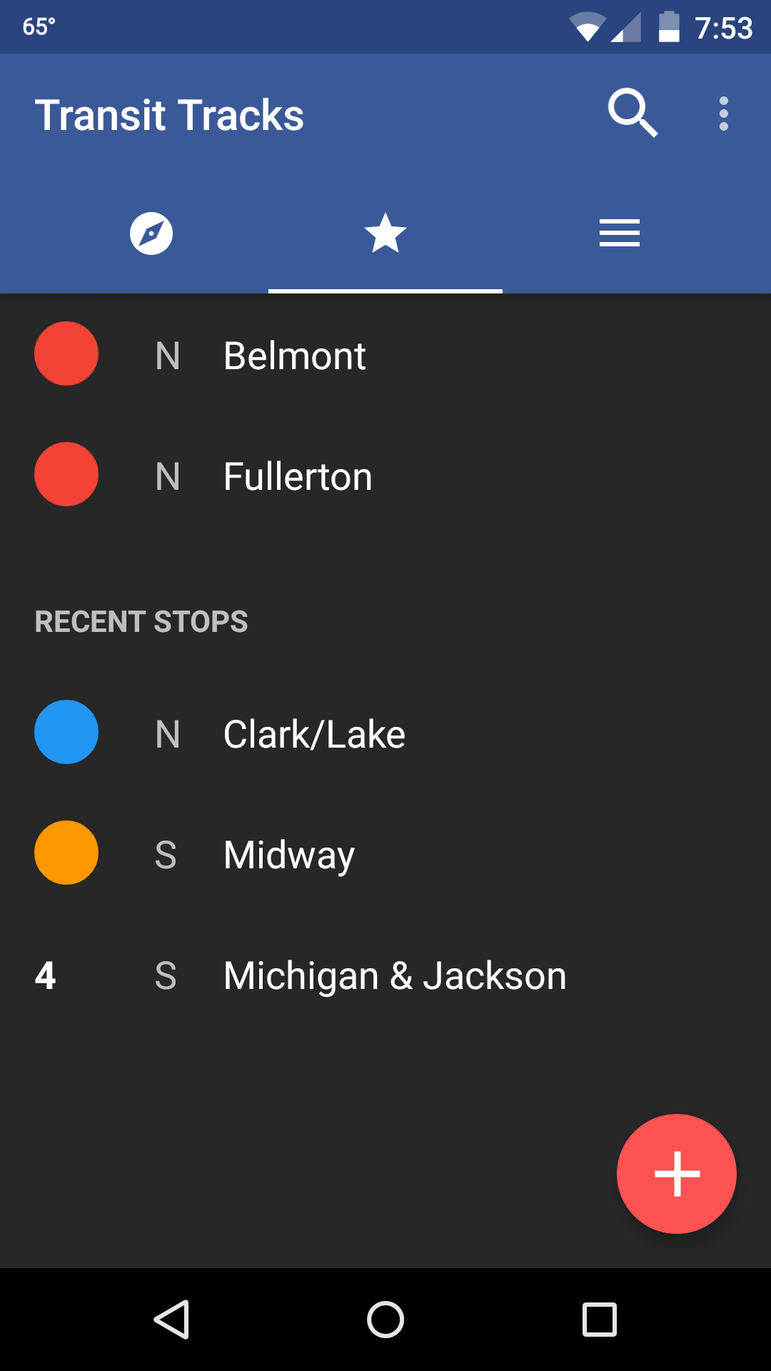 Android application Transit Tracks: Chicago CTA screenshort