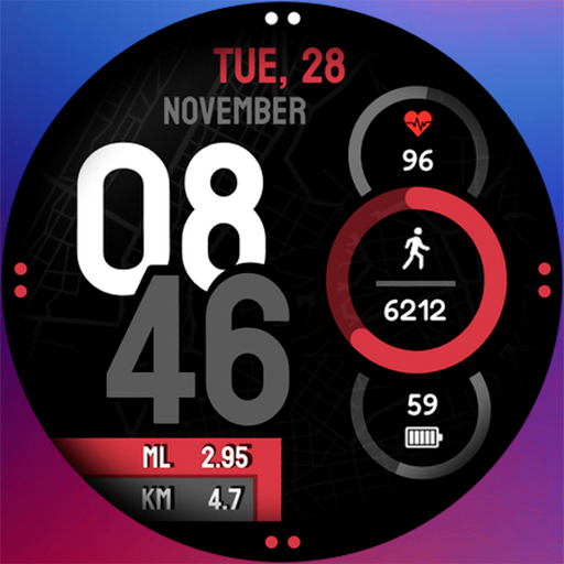Sport watchface digital NY logo