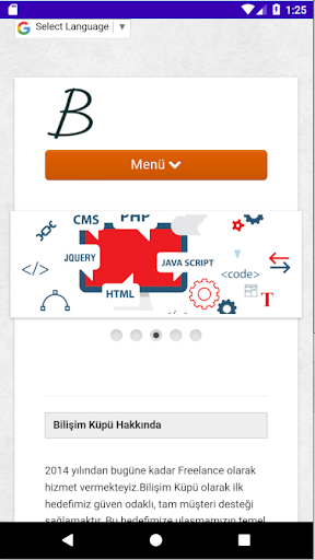 Android application Bilişim Küpü screenshort
