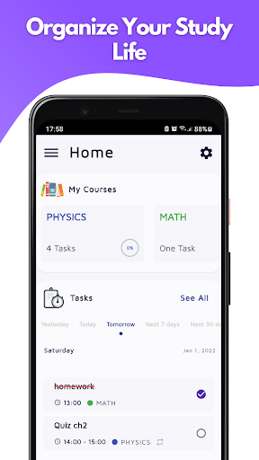 My Courses - Student Calendar Screen 2