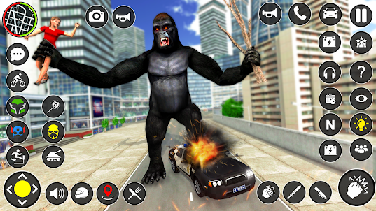 Fly Gorilla City Attack Game