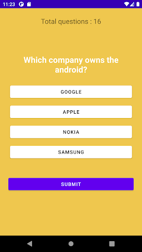 Quiz Questions Screen 3