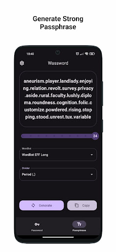 Wassword - Password Generator Screen 3