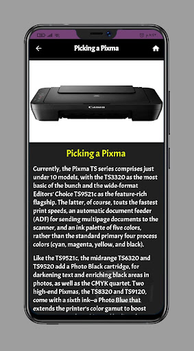 Canon PIXMA Printer Guide Screen 2