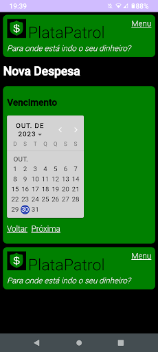 PlataPatrol Despesa Financeiro Screen 3