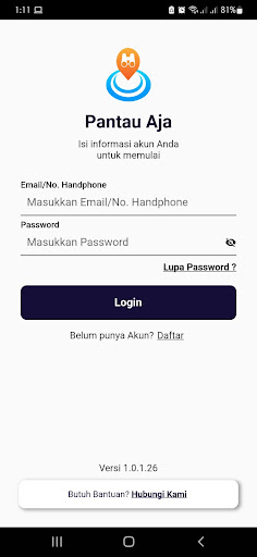 Android application Pantau Aja screenshort