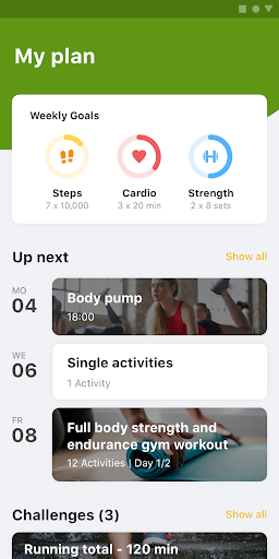 Android application Mighty Health screenshort