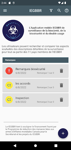 Aperçu de l'application