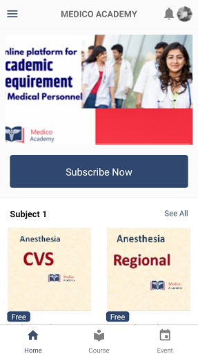 Android application MedicoAcademy screenshort