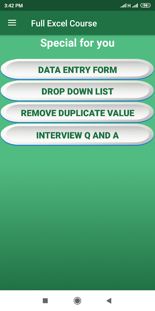 Captura de Pantalla 4 Full Excel Course, Excel Tutorial (Offline) android