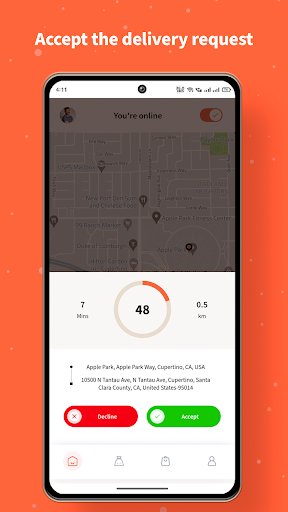 Android application Wooberly SuperDelivery Driver screenshort