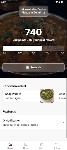 Android application Nirvana Indian Cuisine (MD) screenshort