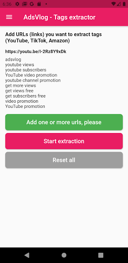 AdsVlog - Tags extractor Screen 2