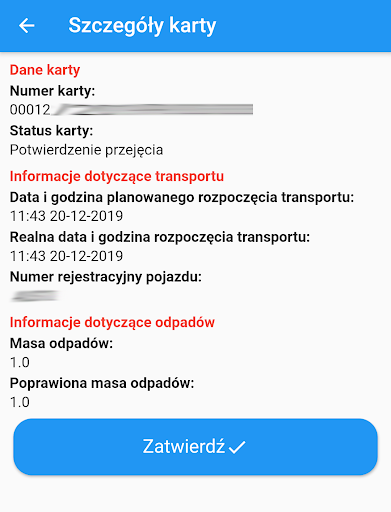 Warta BDO - Potwierdź transpor Screen 3