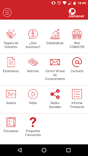 Android application CONOCER screenshort