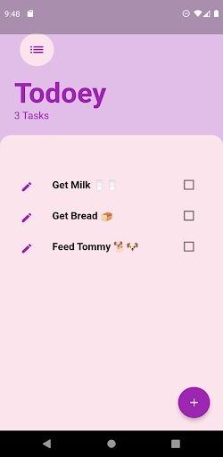 Android application Todoey screenshort