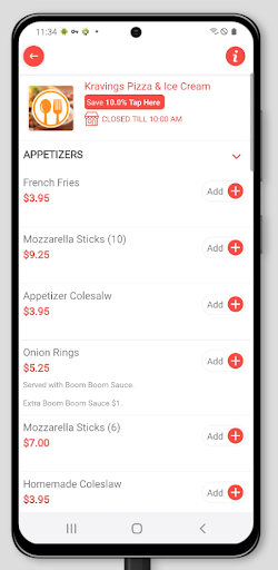 Kravings Pizza & Ice Cream Screen 3