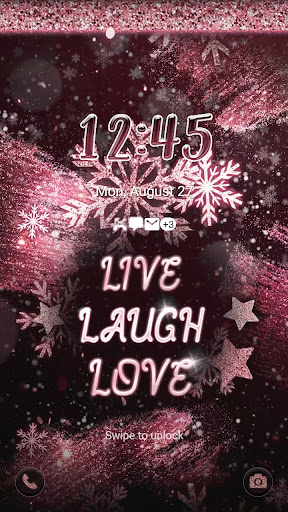 Black Pink Snowflake-Wallpaper Screen 2