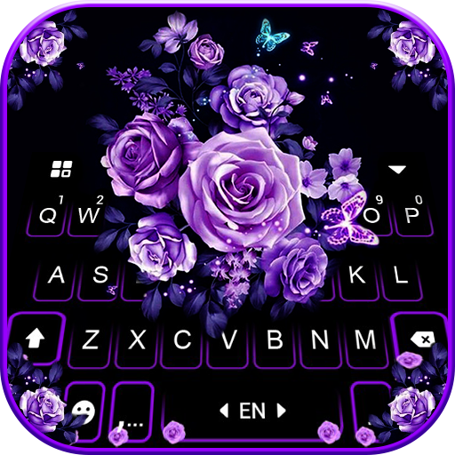 خلفية الكيبورد Purple Rose Bou