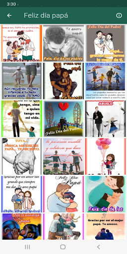 Android application Día del padre. Tarjetas screenshort