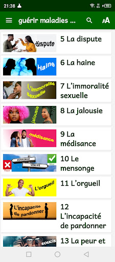 Android application Guérir maladies spirituelles screenshort