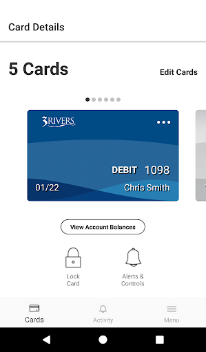3Rivers Card Control Screen 2