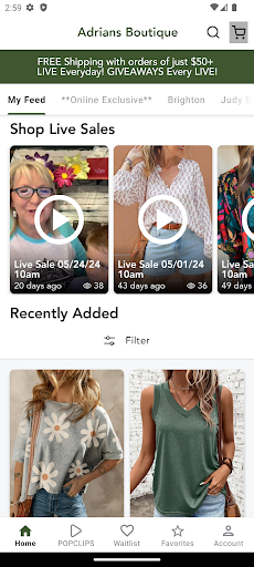 Android application Adrians Boutique screenshort