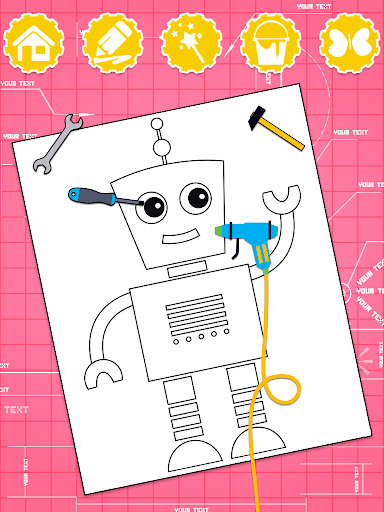 Screenshot of Robots Coloring Pages