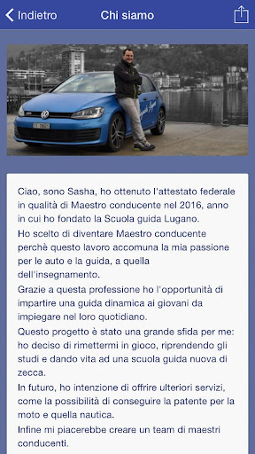 Android application Scuola guida Lugano screenshort
