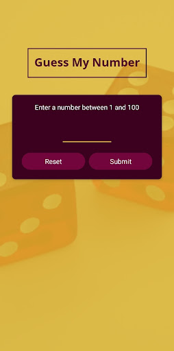 Android application Guess Number screenshort