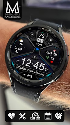 MD326 3D Modern Watch Faceのおすすめ画像1