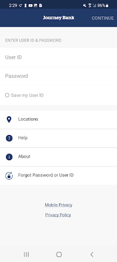 Android application Journey Bank screenshort