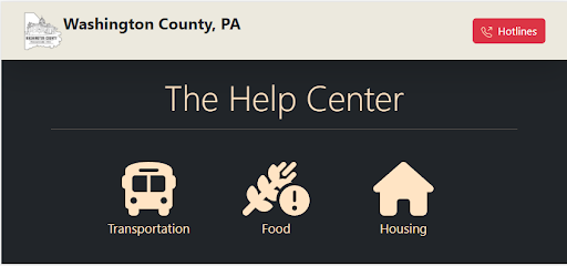 The Help Center: Wash. Co PA Screen 2