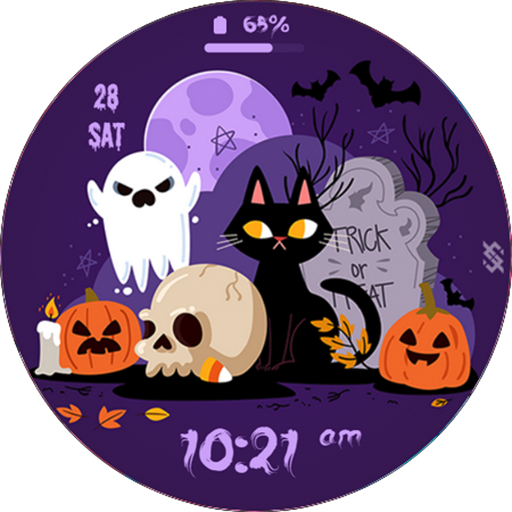 BFF7- Halloween Cat & Pumpkin - AppWisp.com