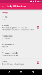 Lady Pill Reminder Screenshot